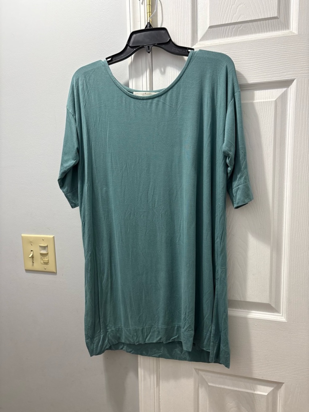 Peruvian Connection Reade Street Tunic Teal Green Scoop Neck Size Medium